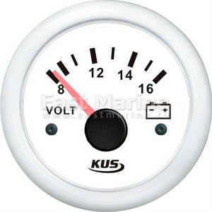 KY13304 Вольтметр аналоговый 8-16V, белый циферблат/белый ободок, 12V, Ø52мм 77a39220f25e39bb5b5cf5b61e1abdf9