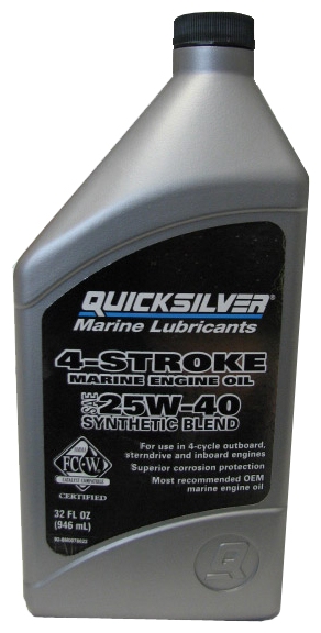 8M0086226 Quicksilver 25W-40 Synthetic Blend — полусинтетика, флакон 1 л