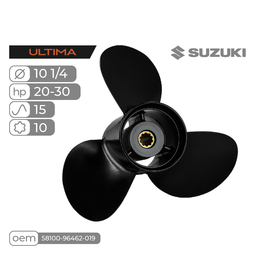 SK58100-96462-019 Skipper — 3×10-1/4×15″, алюминий, для Suzuki 25–30 л.с.