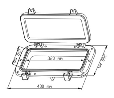 SFPP1-04/10252388 Иллюминатор прямоугольный, 200x400 мм, белый (SeaFlo) 10252388_1