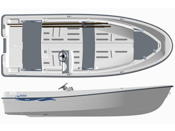Пластиковая (ABS) лодка TERHI 400 White, белая Terhi 400