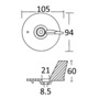 43.291.01 Анод алюминий (Trim Tab) для HONDA BF20-50   OEM: 06412-ZV5-000/41107-ZV5-000 (Osculati) TH_43.291.00_dis