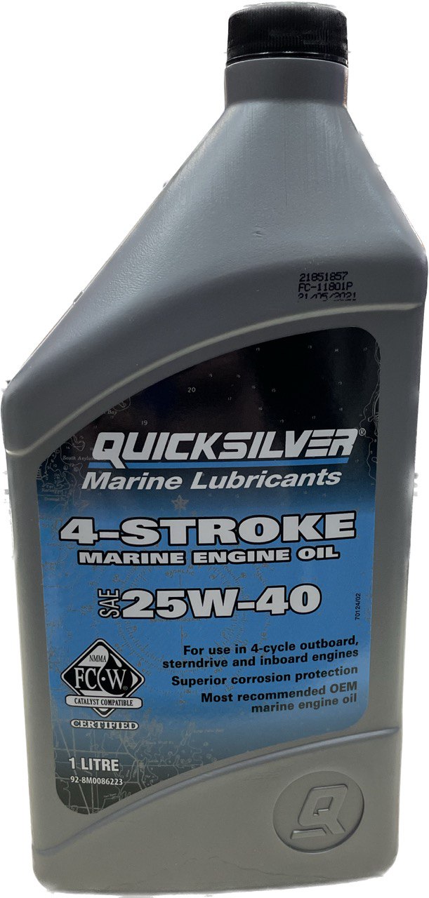 8M0086223 Quicksilver 25W-40 Stern Drive & Inboard — минеральное, флакон 1 л