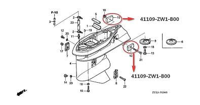 41109-ZW1-B00 Анод цинковый Honda 75-225 (оригинал) protektor_626572
