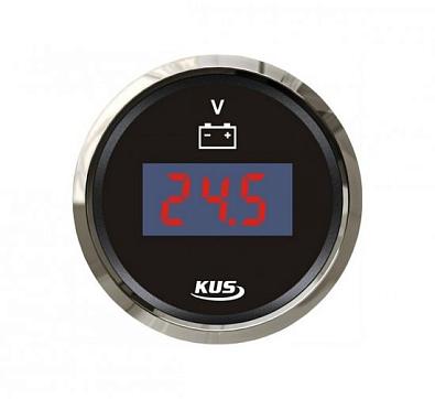 KY23000 Вольтметр цифровой 8-32V, черный циферблат/нержавеющий ободок, Ø52мм voltmetr-cifrovoy-8-32-v-chernyy-ciferblat-nerzhaveyuschiy-obodok-d-53-mm_626818