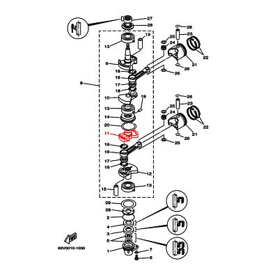 SK63V-11432-00-SL Щека (кривошип) 3 коленвала Skipper для Yamaha 9.9-15 topsports_SK63V-11432-00_3