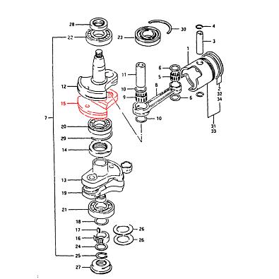SK12231-94413-SL Щека (кривошип) коленвала Skipper для Suzuki DT40 topsports_SK12231-94413_2