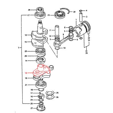 SK12232-94412-SL Щека (кривошип) коленвала Skipper для Suzuki DT40 topsports_SK12232-94412_2