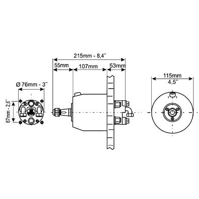 UP33F Помпа рулевая гидравлическая, 33 см³, 42456J (ULTRAFLEX, ) UP33F_1