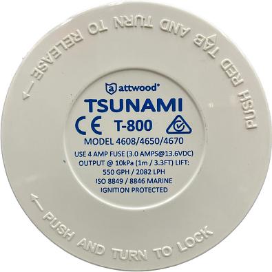 4672-1 Помпа аэраторная TSUNAMI Dual T800 (50 л/мин), 12V, патрубки 2 шт. - Ø19мм+3/4-14 NPSM (Attwo 4672-1_3