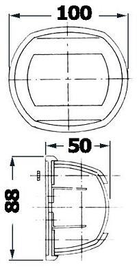11.410.02 Навигационный огонь Classic 12, правый/зеленый  112.5°, 12V/10W, черный пластик (Osculati EN_11.410.11B