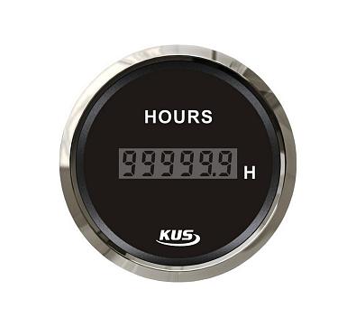 KY39000 Счетчик моточасов цифровой 0-99999 ч, черный циферблат/нержавеющий ободок, Ø52мм KY39000 0