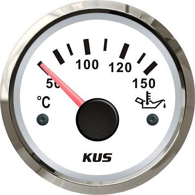 KY14102 Указатель температуры масла (50-150°C), белый циферблат/нержавеющий ободок, Ø52мм KY14102