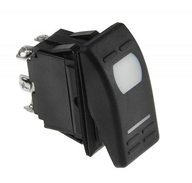 AES111884PM Переключатель 2-х позиционный (ON)-OFF, 12V/20А 5Р, с подсветкой, без фиксации 1 положен AES111855
