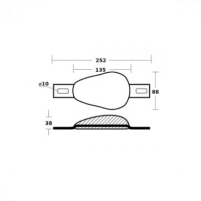 00351/1AL Анод алюминиевый на корпус судна 255х85мм (TECNOSEAL, ) 00351_1AL_1