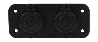 AES1214392P Панель с двумя разъёмами прикуривателя, 2x12-24V/15A (AES.Co, ) AES1214392P_1