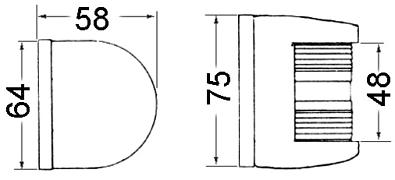10014591 Огонь двухцветный UTILITY 85, 112,5°+112,5°, 12V/10W, полированная нержавеющая сталь (Oscu EN_11.414.01B