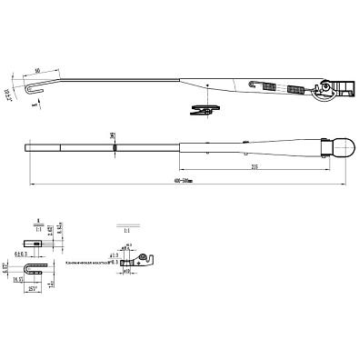 S-007(B)-400-500-M8 Поводок стеклоочистителя 400-500мм, посадка на вал M8-10 (тип-H) e64ca8b2247111ee8b3f40b0765b12ab_80c6fdc0248b11ee8b3f40b0765b12ab-700x700