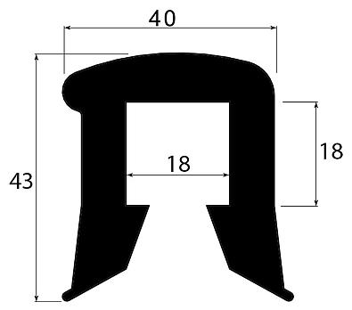 10268806 Демпфер лодочный шириной 40 мм Т-782 черный 10268806_2