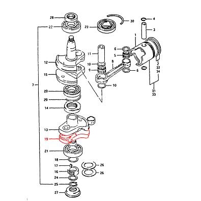 SK12240-94432-SL Щека (кривошип) 4 коленвала Skipper для Suzuki DT40 topsports_SK12240-94432_2