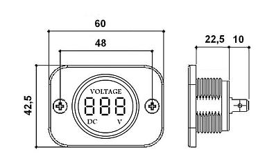 AES1118SV110 Вольтметр цифровой, врезной на панеле, 5-30V (AES.Co, ) AES1118SV110_2