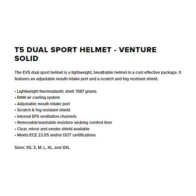 DSHE18VS-BK-M Шлем EVS Venture Solid T5 DSHE18VS-BK_f086e965427c6eeb83aa0b7454da8791