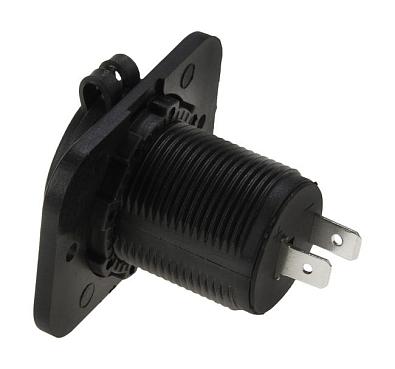 AES1118SP111 Разъем прикуривателя на панели (врезной), 12-24V/15A, чёрный (AES.Co, ) AES1118SP111_3