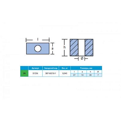 10269834 Анод цинковый Tohatsu/Nissan 25-140 л.с. OEM: 3B7-60218-1 (TECNOSEAL) 10269834_1
