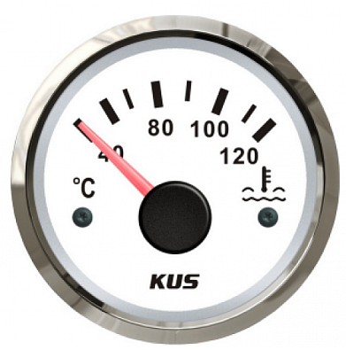 KY14100 Указатель температуры двигателя (40-120°C), белый циферблат/нержавеющий ободок, Ø52мм KY14100 0