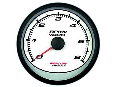 879904K11 Тахометр MERCURY SmartCraft 0-6000 об/мин, белый циферблат, Ø85мм (Quicksilver) 879904K11
