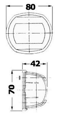 11.448.12  Светодиодный навигационный огонь Compact 12 LED 112.5°, правый/зеленый, 12V/0,8W, белый п EN_11.408.xx dis