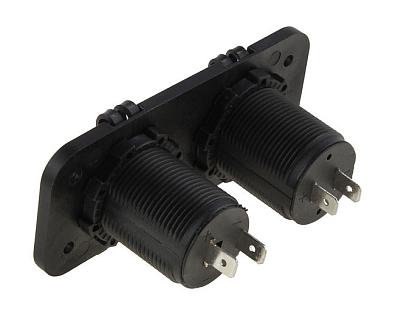 AES121439PU Панель врезная с USB-разъемом 2x5V/3.1А (1+2.1A) и прикуривателем 12V (AES.Co) AES121439PU_2